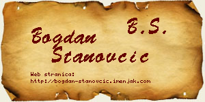 Bogdan Stanovčić vizit kartica